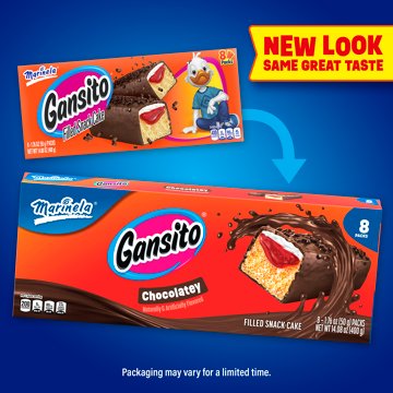 Marinela Gansito Strawberry-Filled Chocolate-Covered Snack Cakes, 8 ct