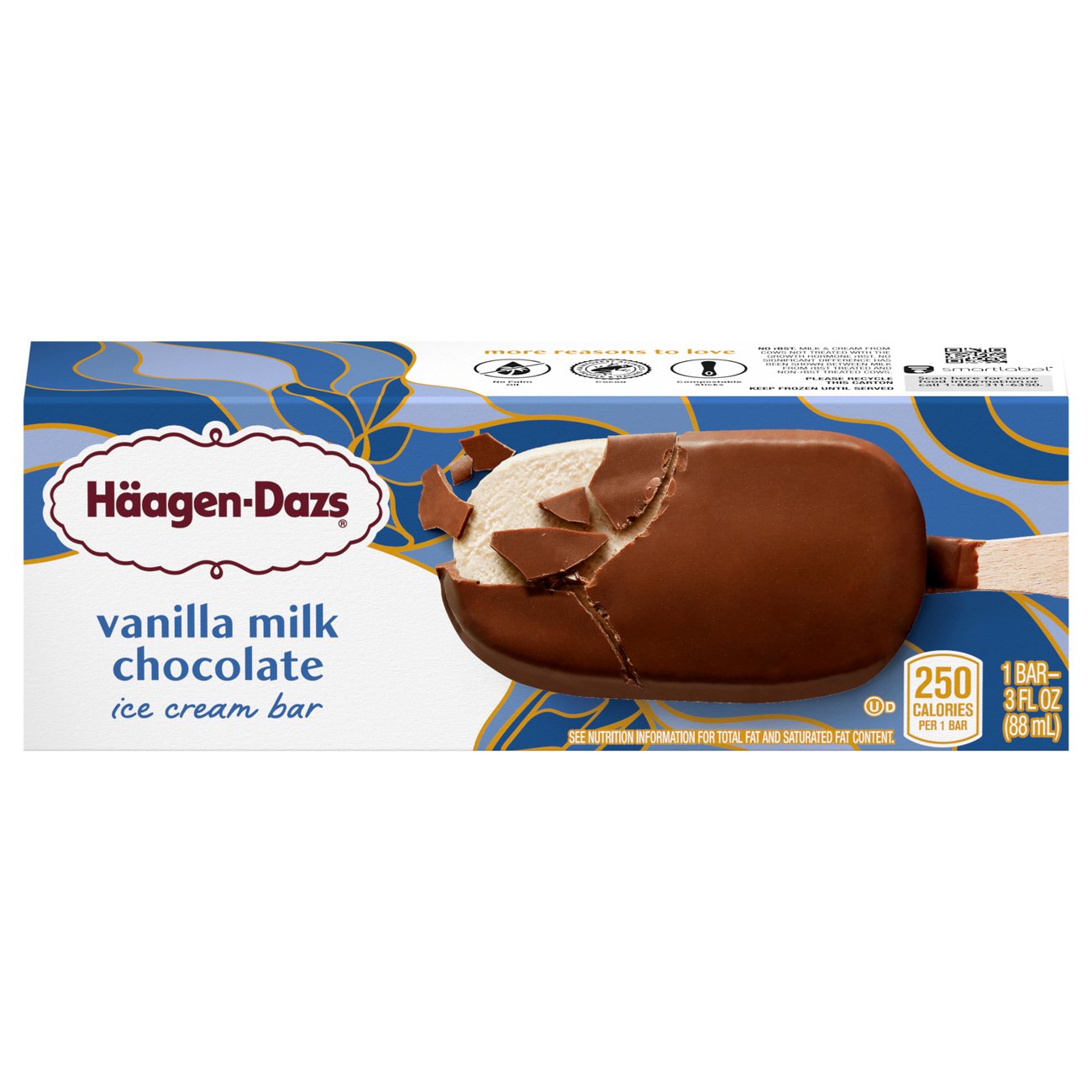 Haagen Dazs Vanilla Milk Chocolate Ice Cream Bar Shop Bars Pops At H E B