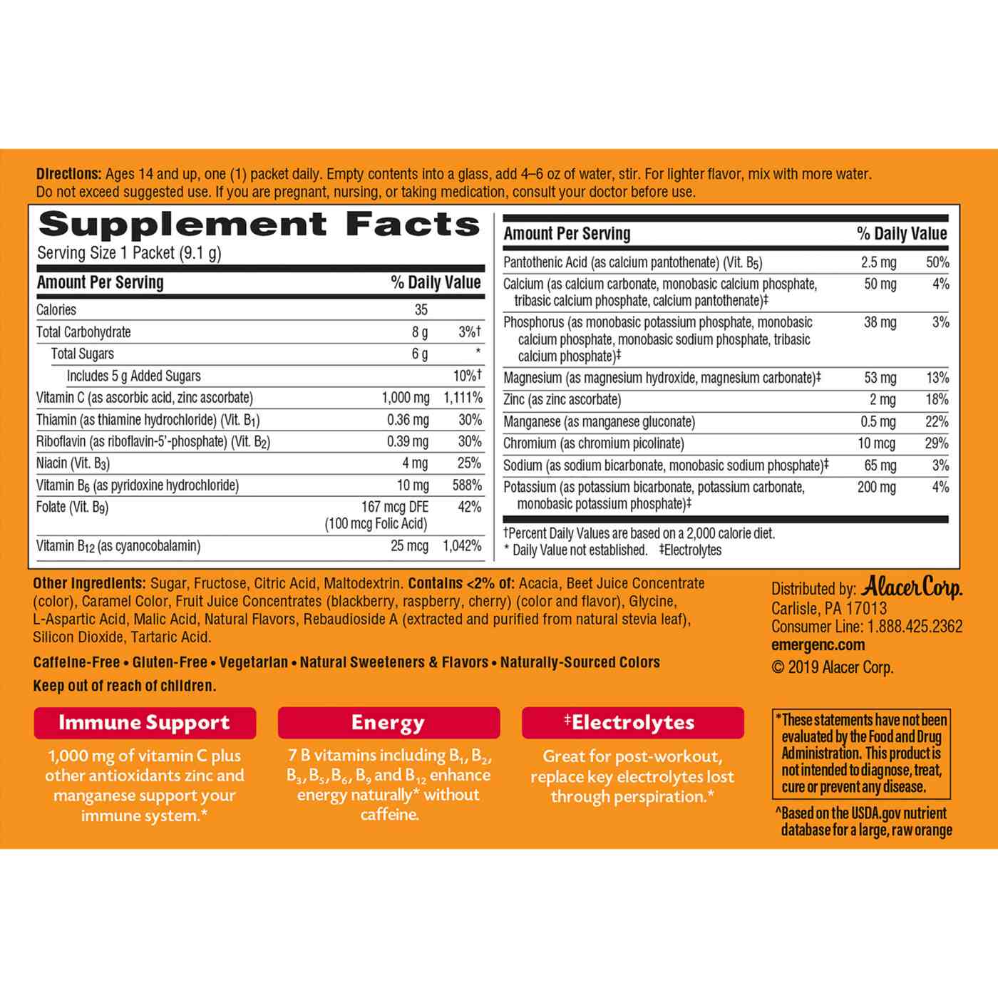 Emergen-C Vitamin C 1000Mg Powder Raspberry; image 3 of 6