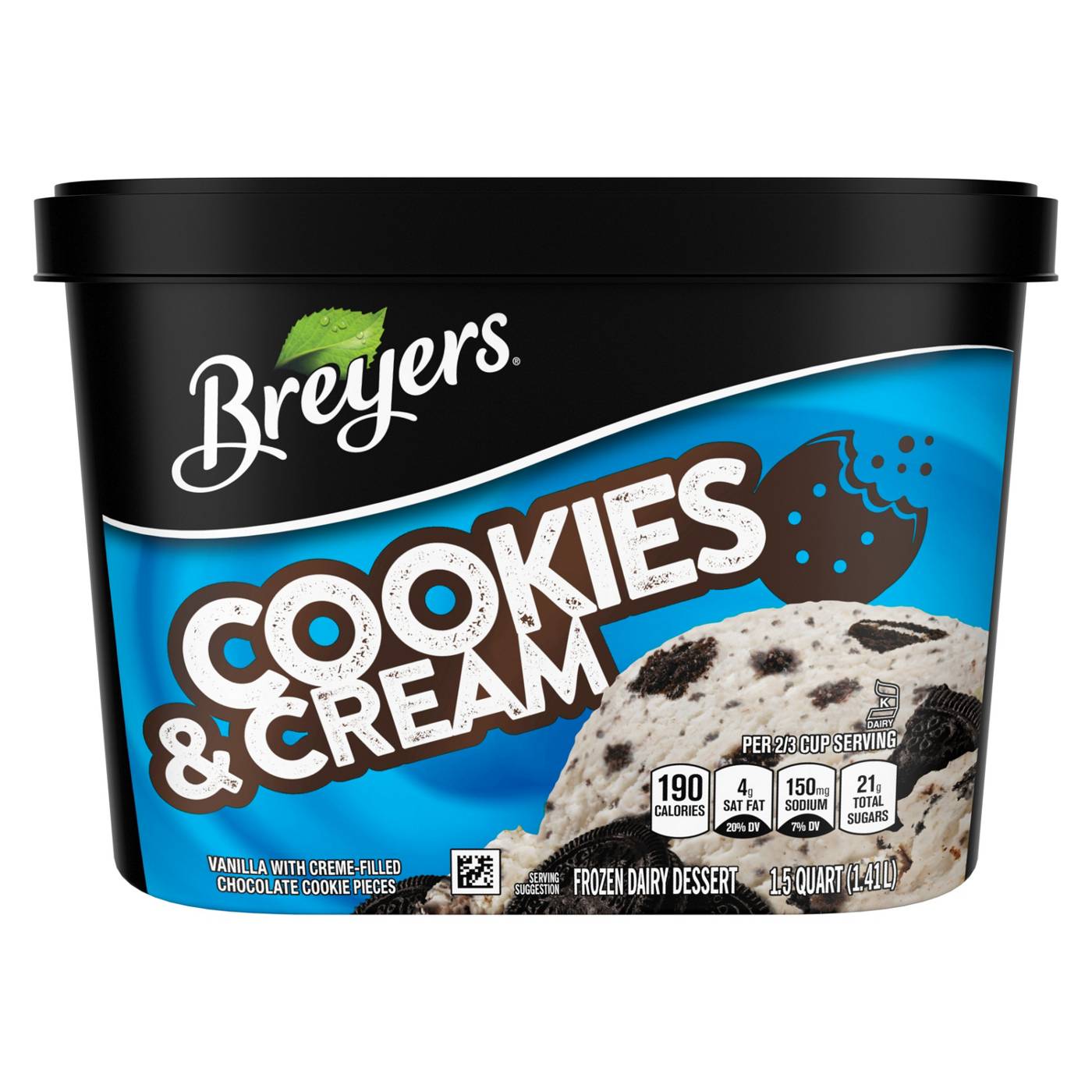 Breyers Cookies & Cream Frozen Dairy Dessert; image 1 of 7