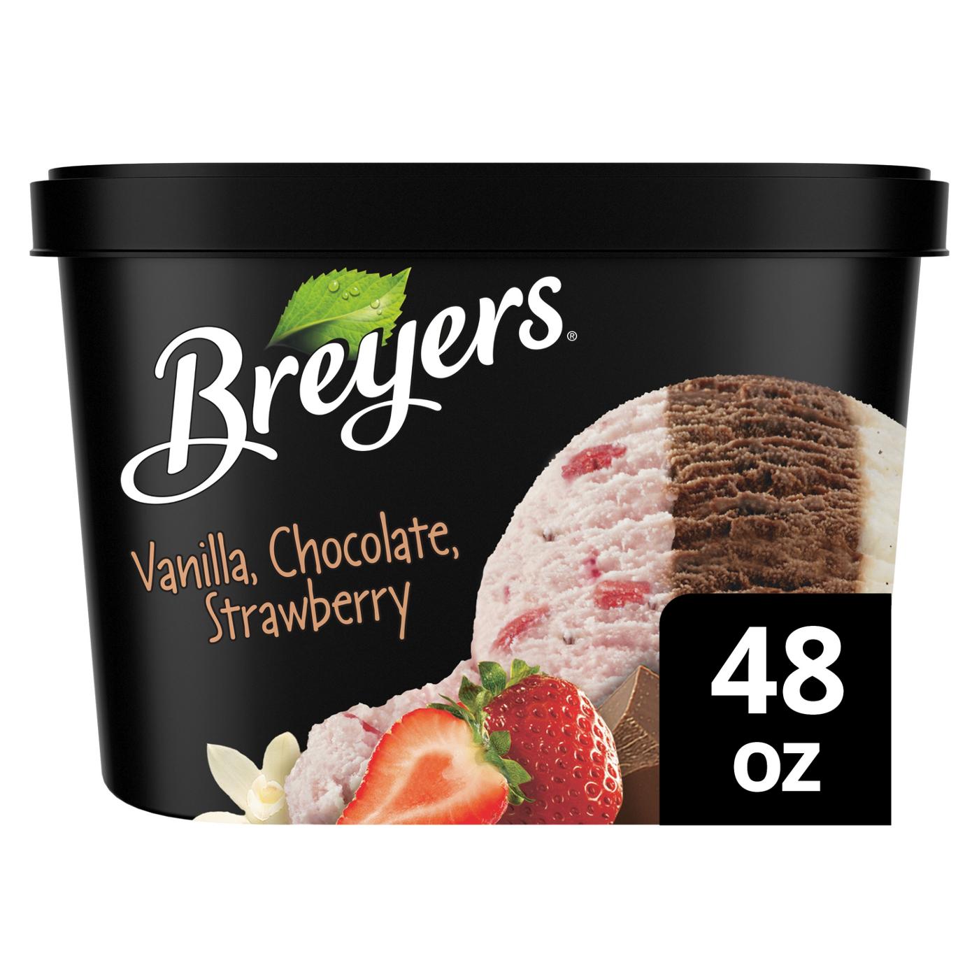 Breyers Vanilla Chocolate Strawberry Ice Cream; image 2 of 8