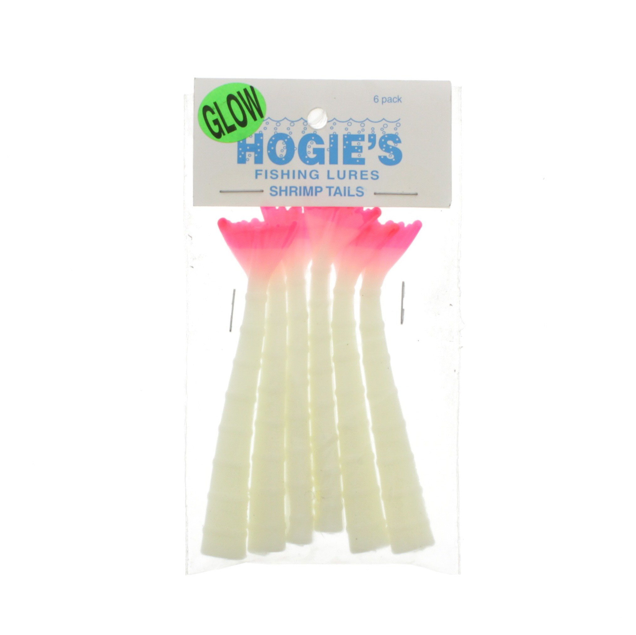 Hogie's Fishing Lures Superjack Shrimp Tails, Night Glow/ Pink Tail