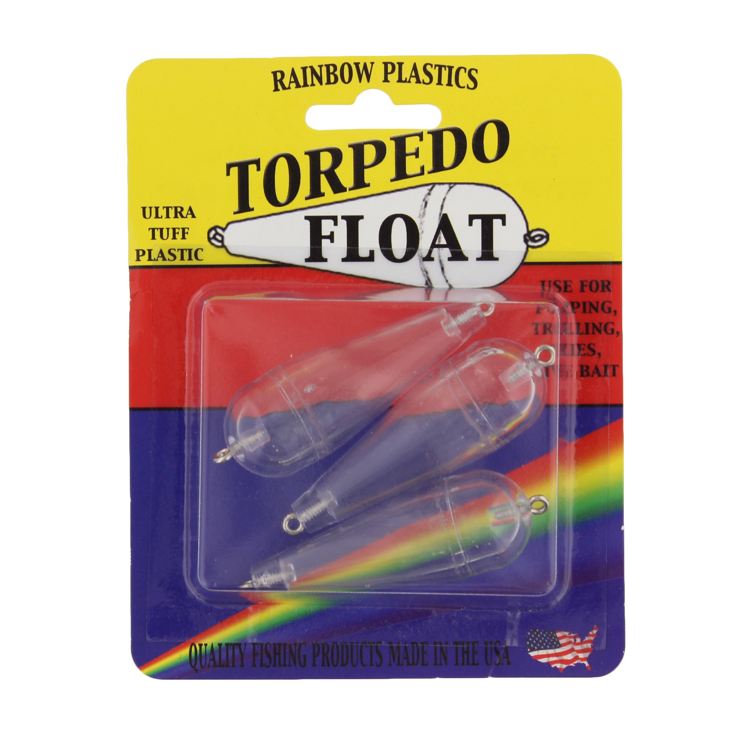 Rainbow Plastics Clear 2-5/8 Inch Torpedo Float