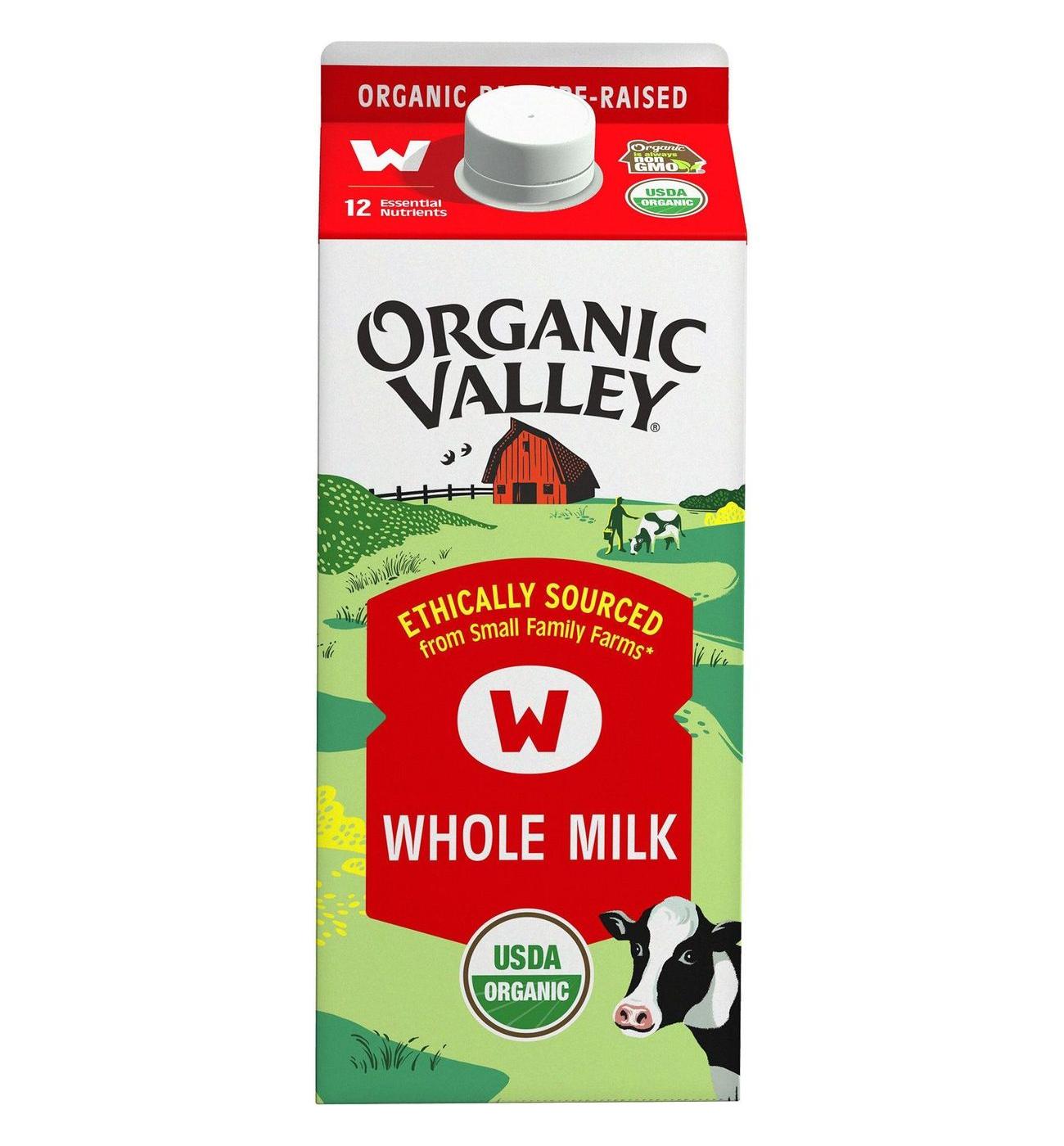 Organic Valley Whole Milk; image 1 of 9