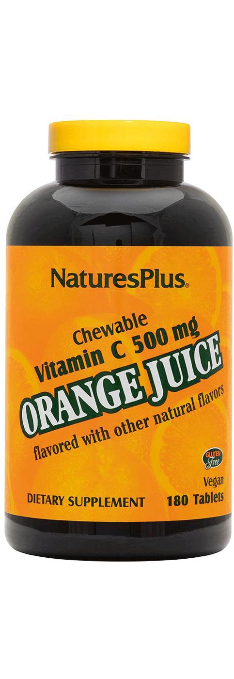 NaturesPlus Orange Juice Vitamin C 500 mg High Potency Chewable Tablets; image 1 of 2