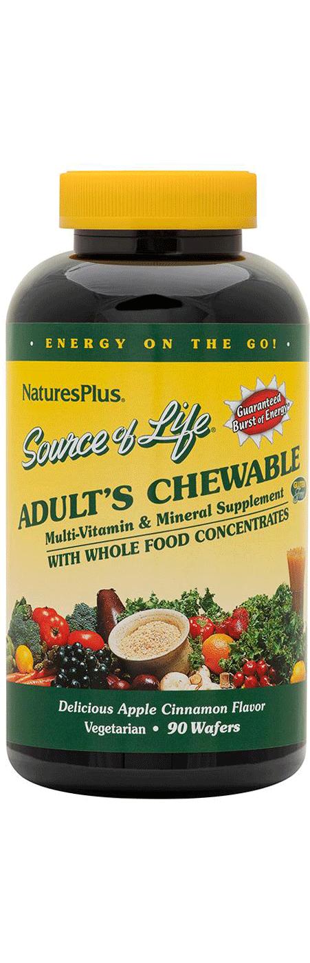 NaturesPlus Source of Life Adult's Chewable Multivitamin & Mineral Wafers; image 1 of 2