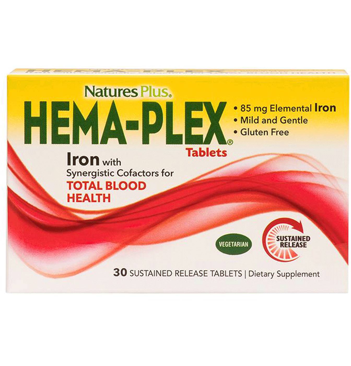 NaturesPlus Hema-Plex Vegetarian Tablets; image 1 of 2