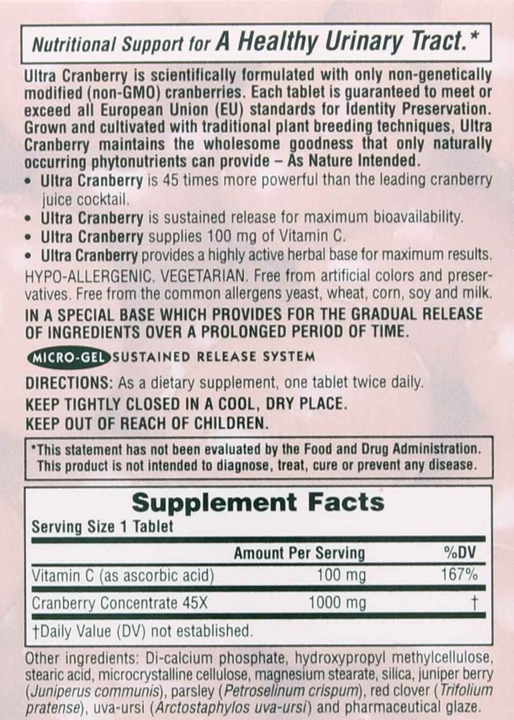 NaturesPlus Ultra Cranberry 1000 mg Tablets; image 2 of 2