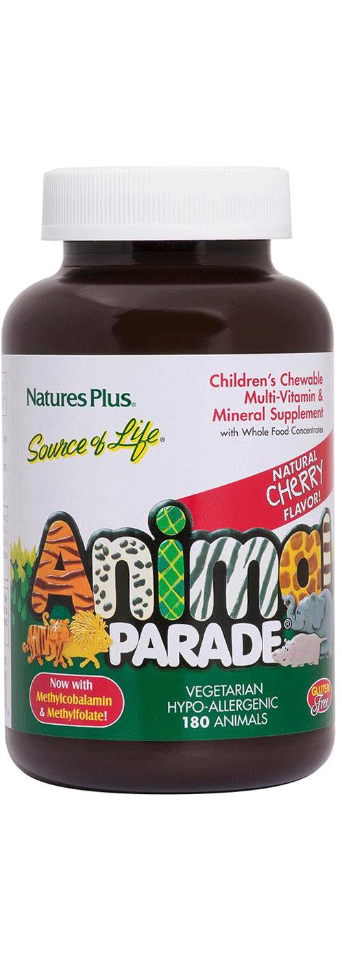 NaturesPlus Source of Life Animal Parade Children's Multivitamin Cherry Flavor Chewable; image 1 of 2