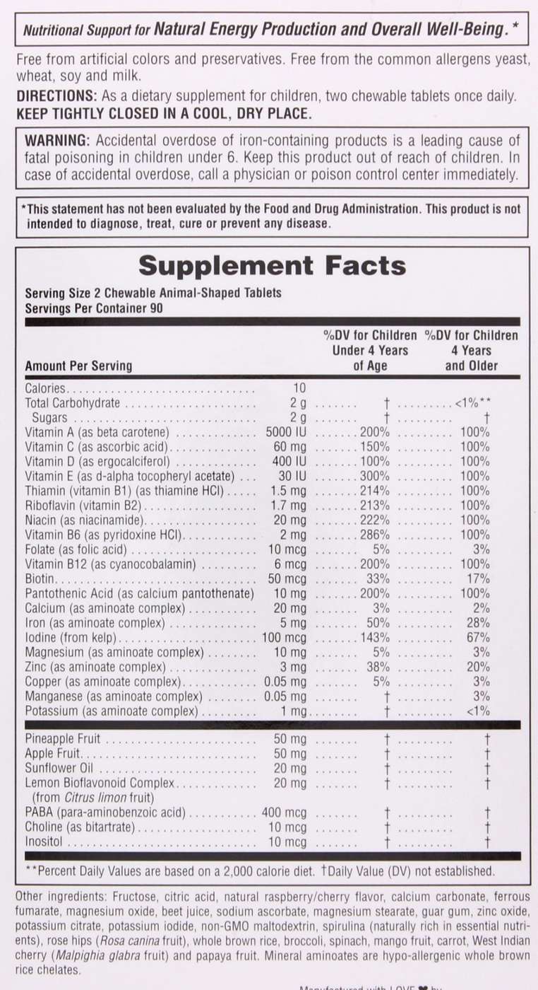 NaturesPlus Source of Life Animal Parade Children's Multivitamin Cherry Flavor Chewable; image 2 of 2