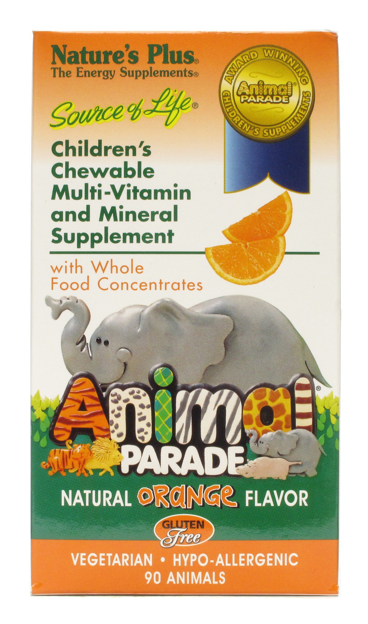 NaturesPlus Source of Life Animal Parade Children's Multivitamin Orange