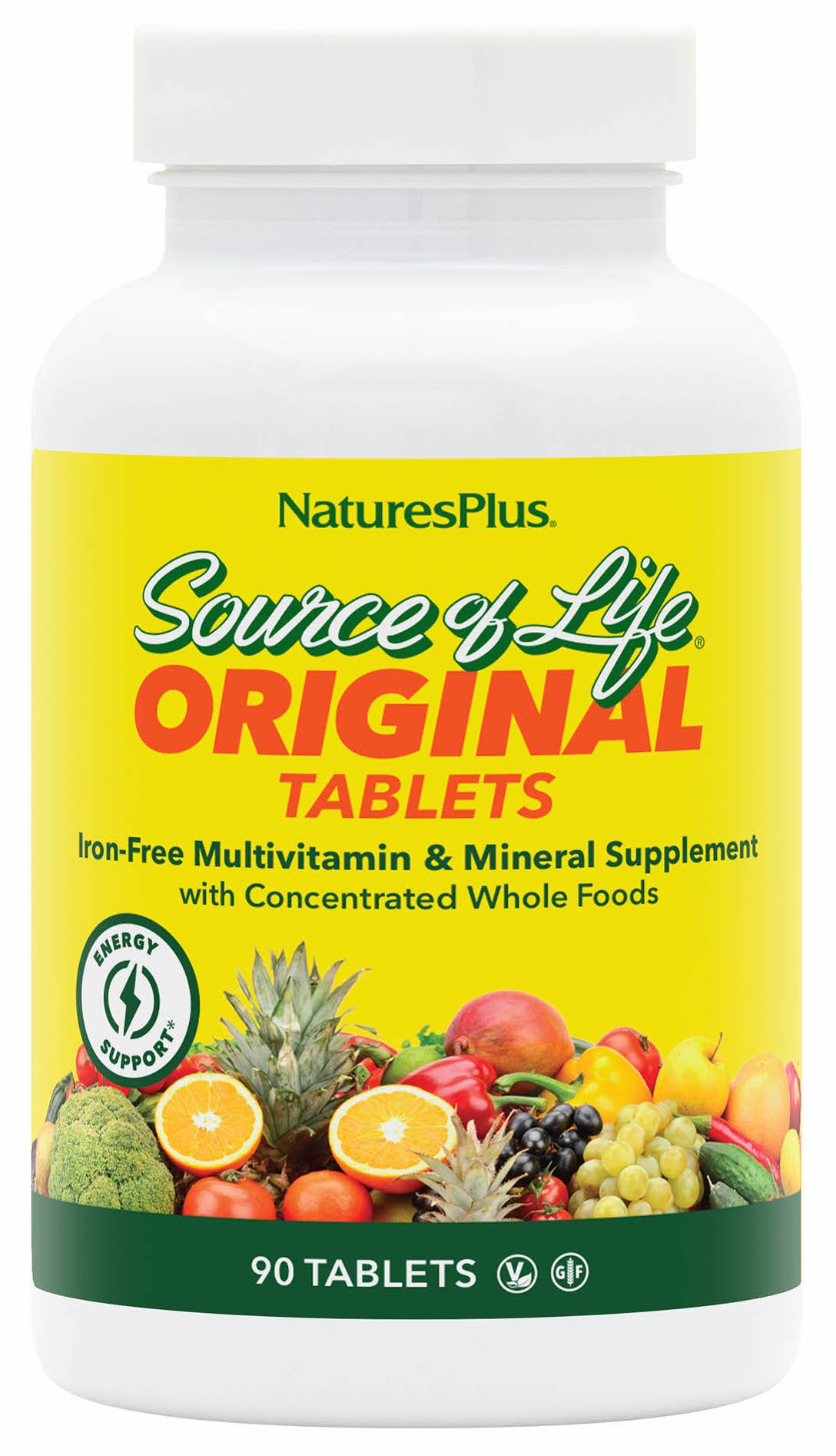 NaturesPlus Source of Life MultiVitamin & Mineral Supplement No Iron