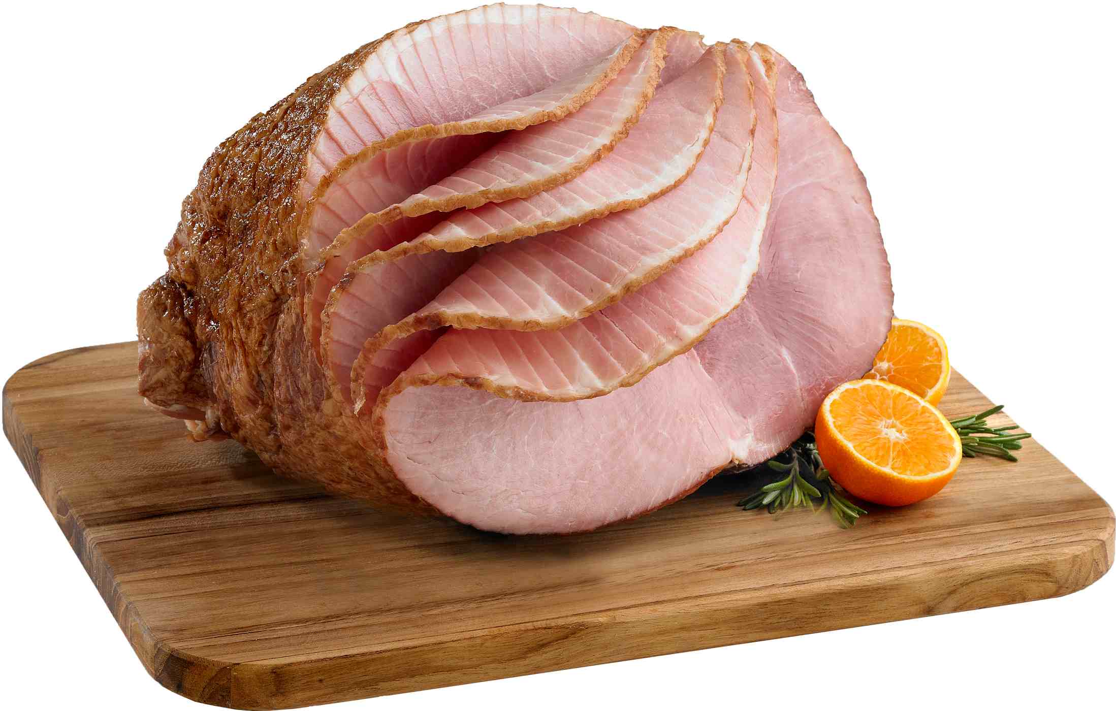 Fire-Glazed Hickory-Smoked Bone-In Spiral Sliced Ham Half, 8-9 lbs.; image 2 of 2