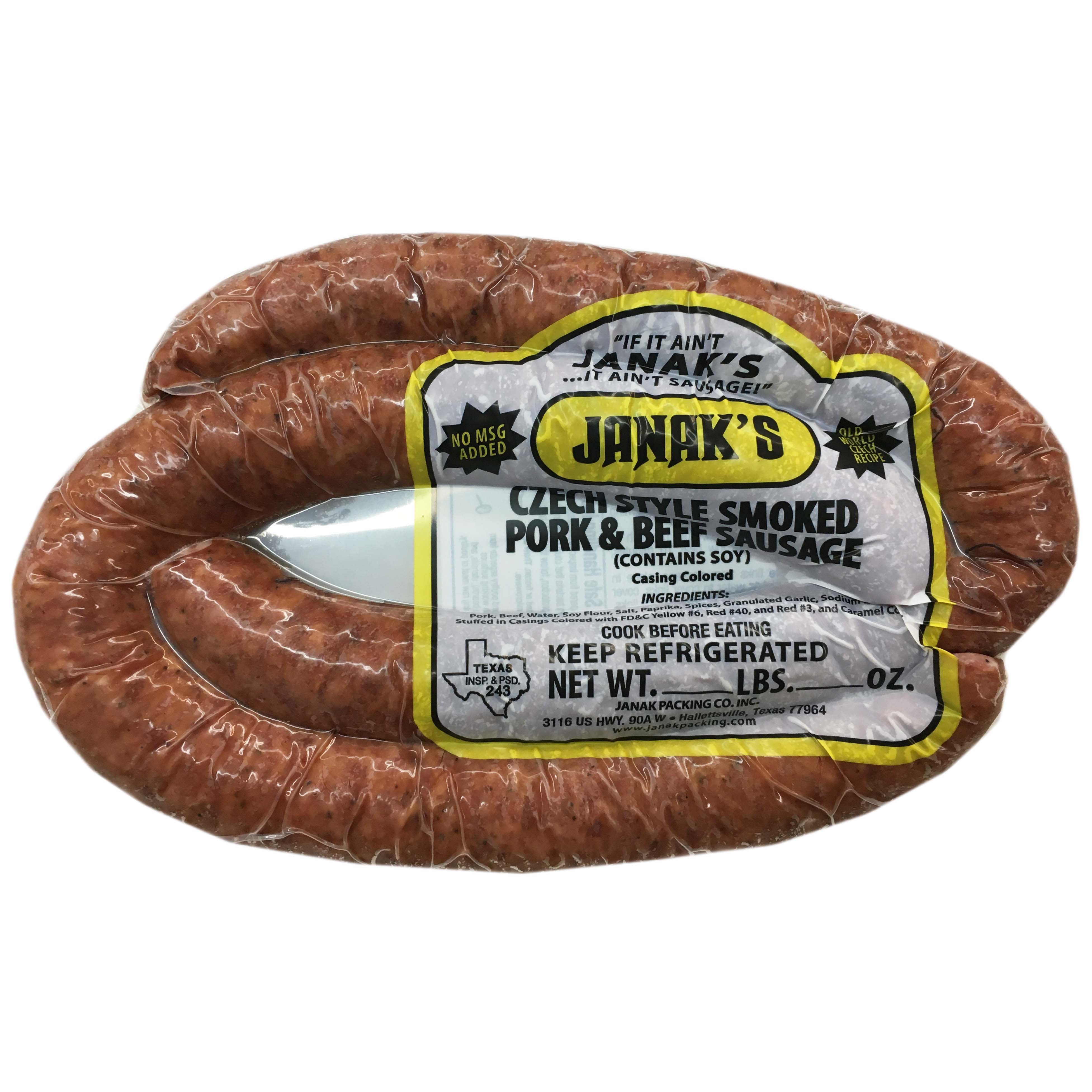 Janak's Pork & Beef Sausage Shop Sausage at HEB