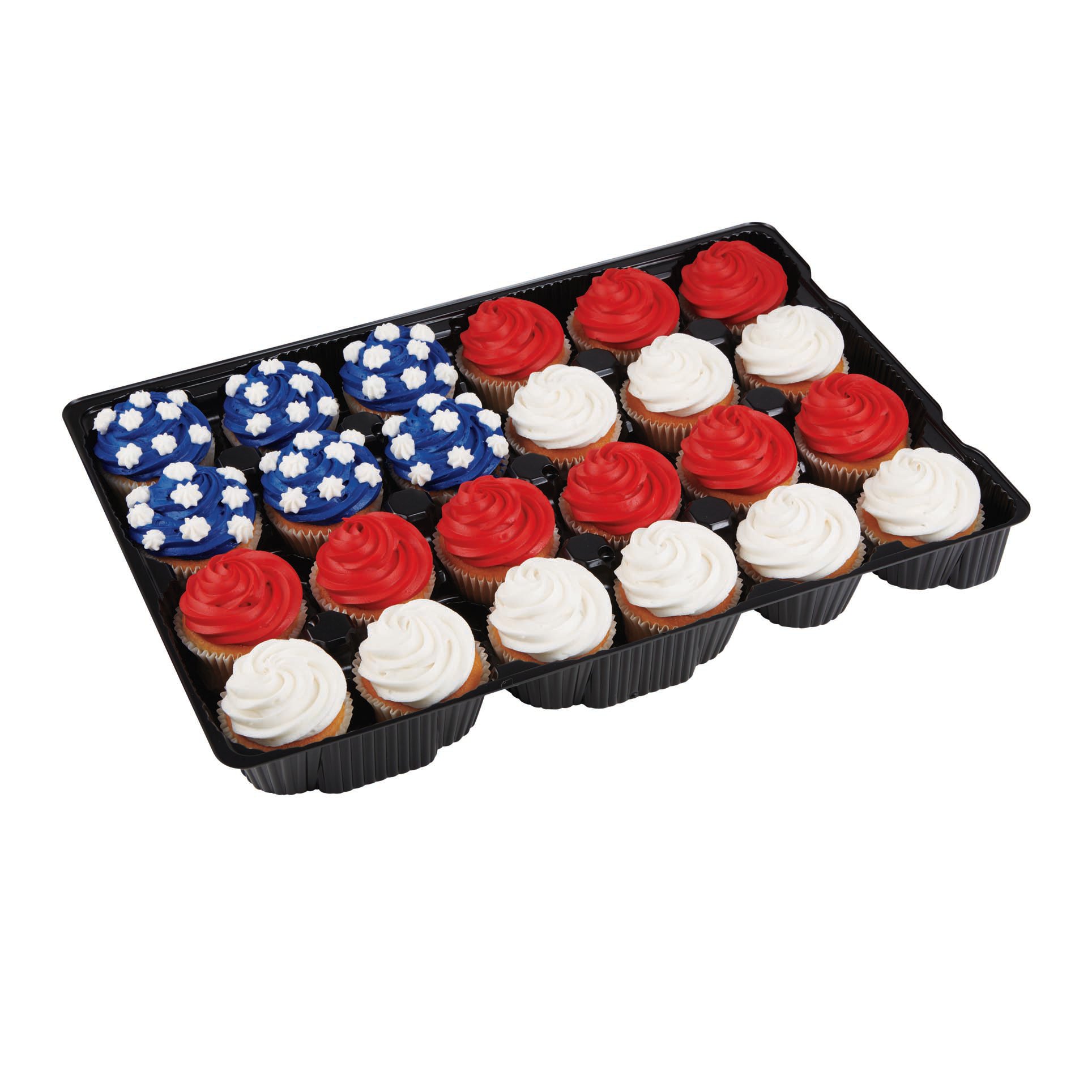 H E B White Cupcakes With Buttercream Icing Patriotic Designs May Vary Shop Cakes At H E B