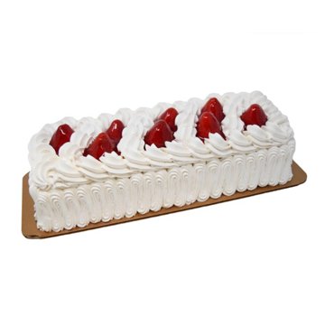 H-E-B Bakery Fresh Strawberry White Cake, 1/8 Bar