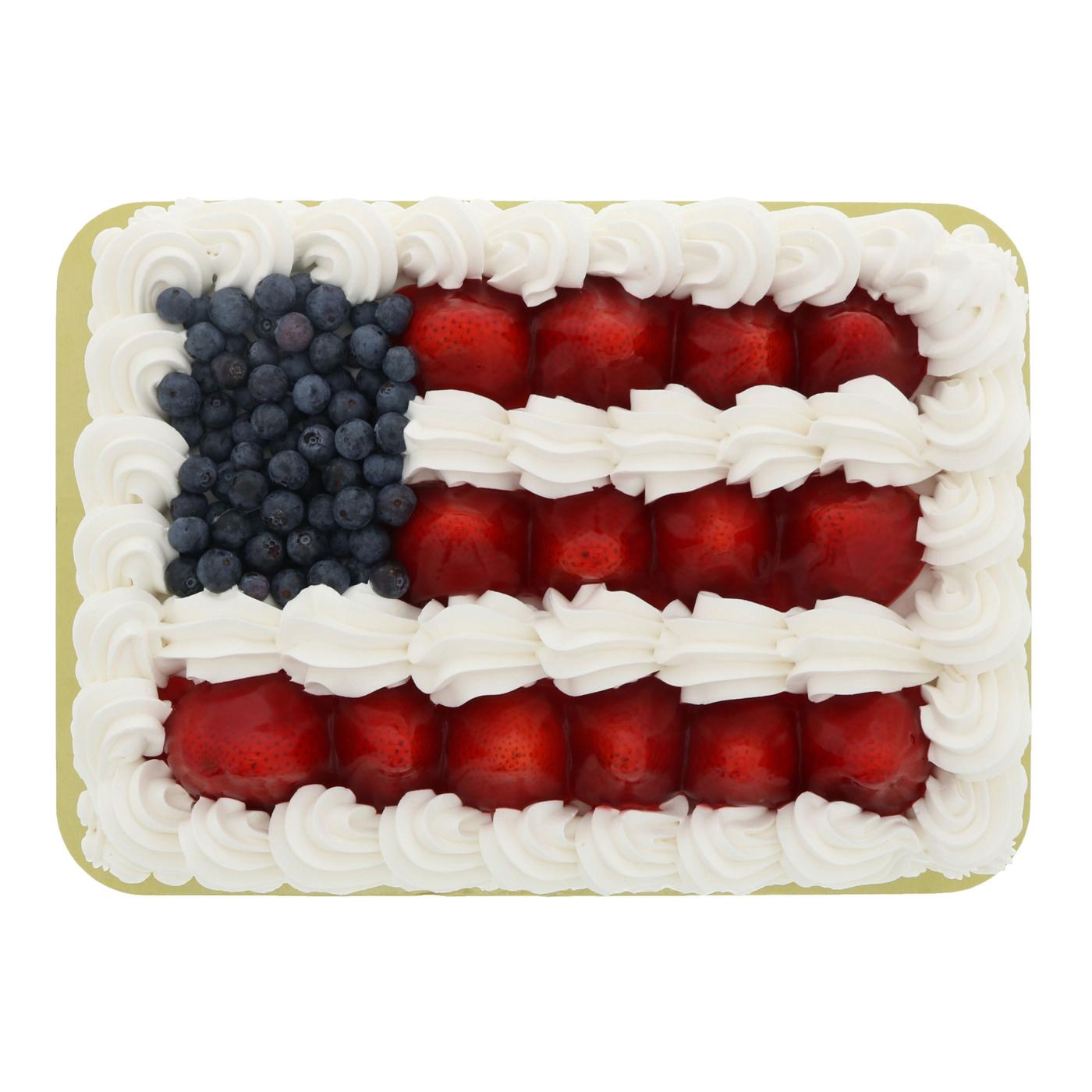 H-E-B Bakery American Flag Fresh Fruit White Cake; image 2 of 2