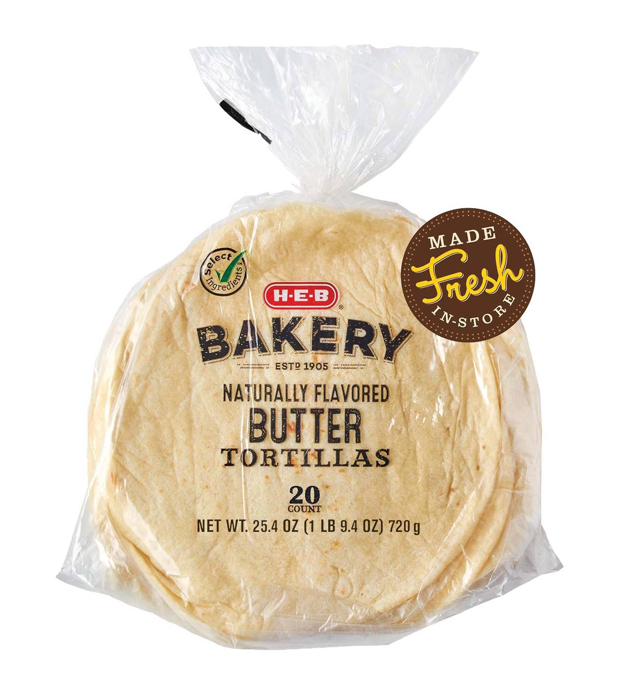 H-E-B Bakery Butter Flour Tortillas; image 1 of 2