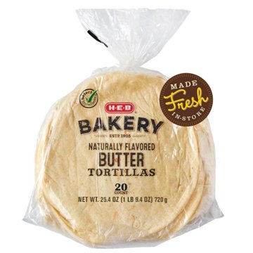 H-E-B Bakery Butter Flour Tortillas, 20 ct