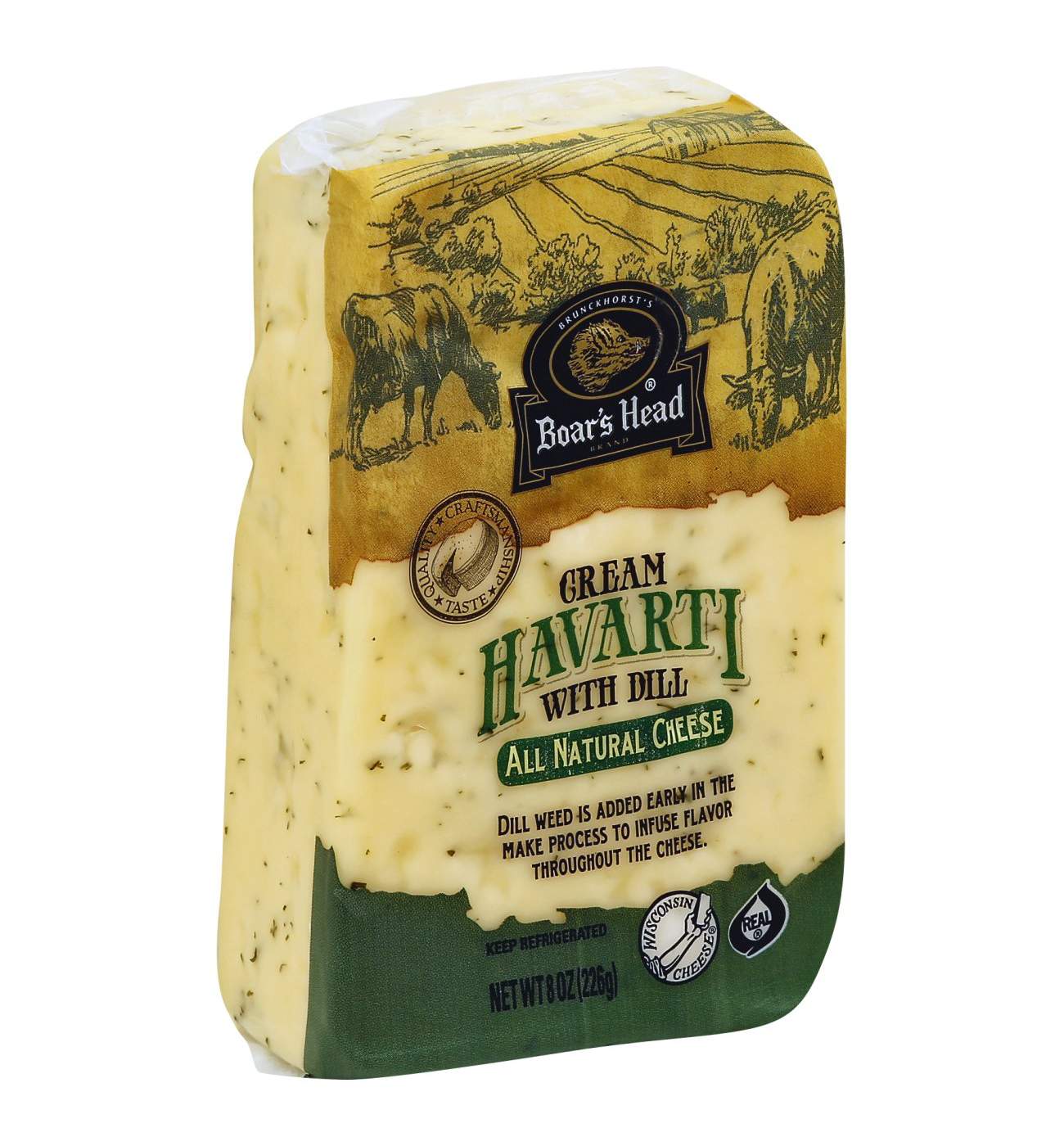 Boar's Head Cream Havarti Cheese with Dill, Custom Sliced; image 1 of 2