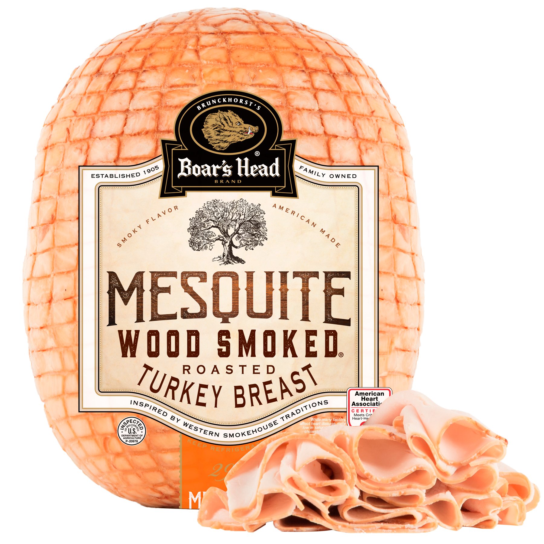 Boar's Head Mesquite Wood Smoked Roasted Turkey Breast, Custom Sliced ...