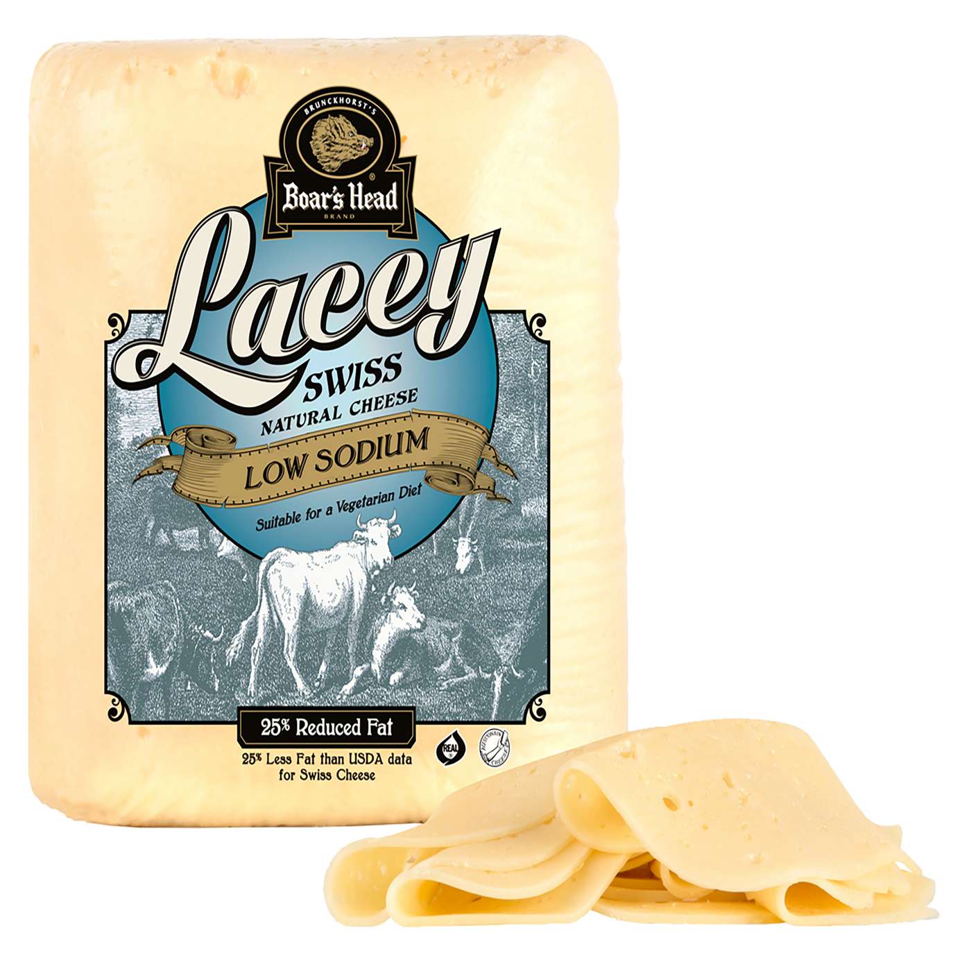 Boar's Head Lacey Swiss Cheese, Custom Sliced; image 2 of 2