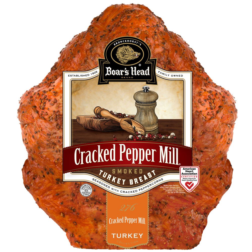 Boar's Head Cracked Pepper Mill Smoked Turkey Breast, Custom Sliced