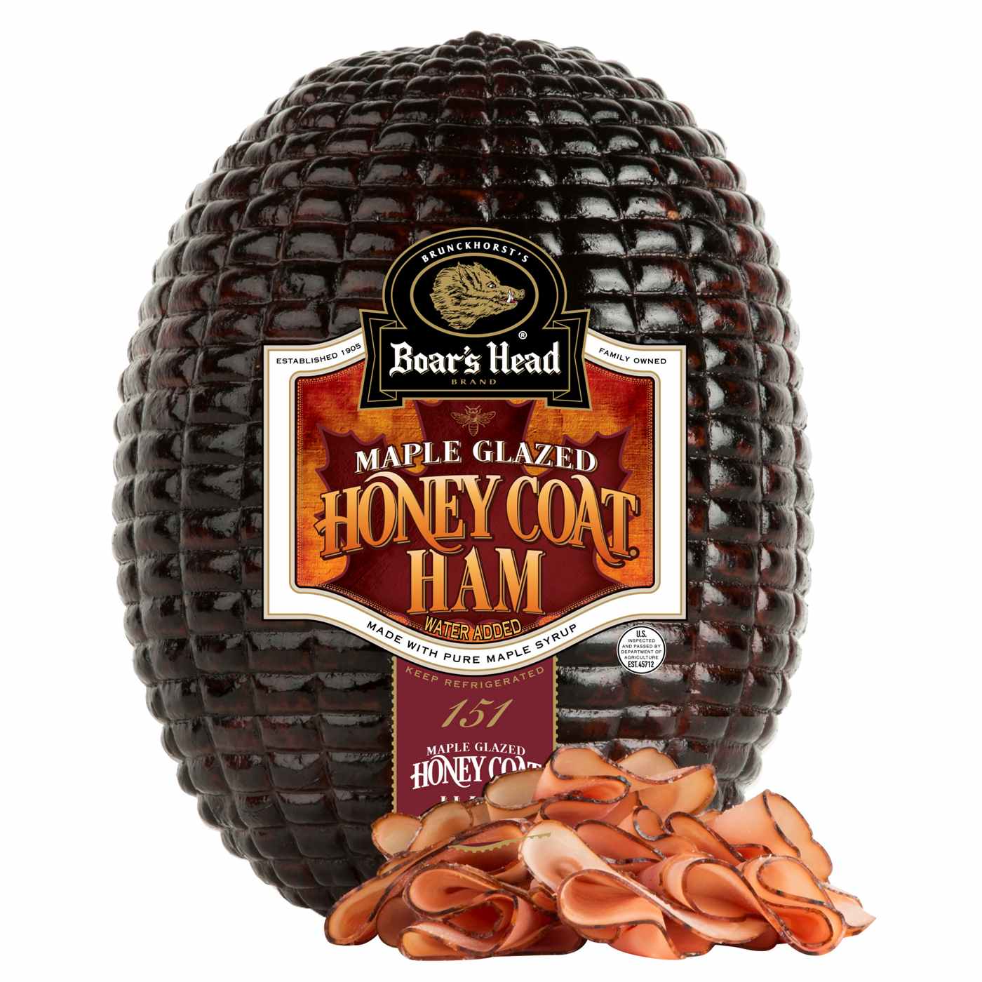 Boar's Head Maple Glazed Honey Coat Ham, Custom Sliced; image 2 of 2