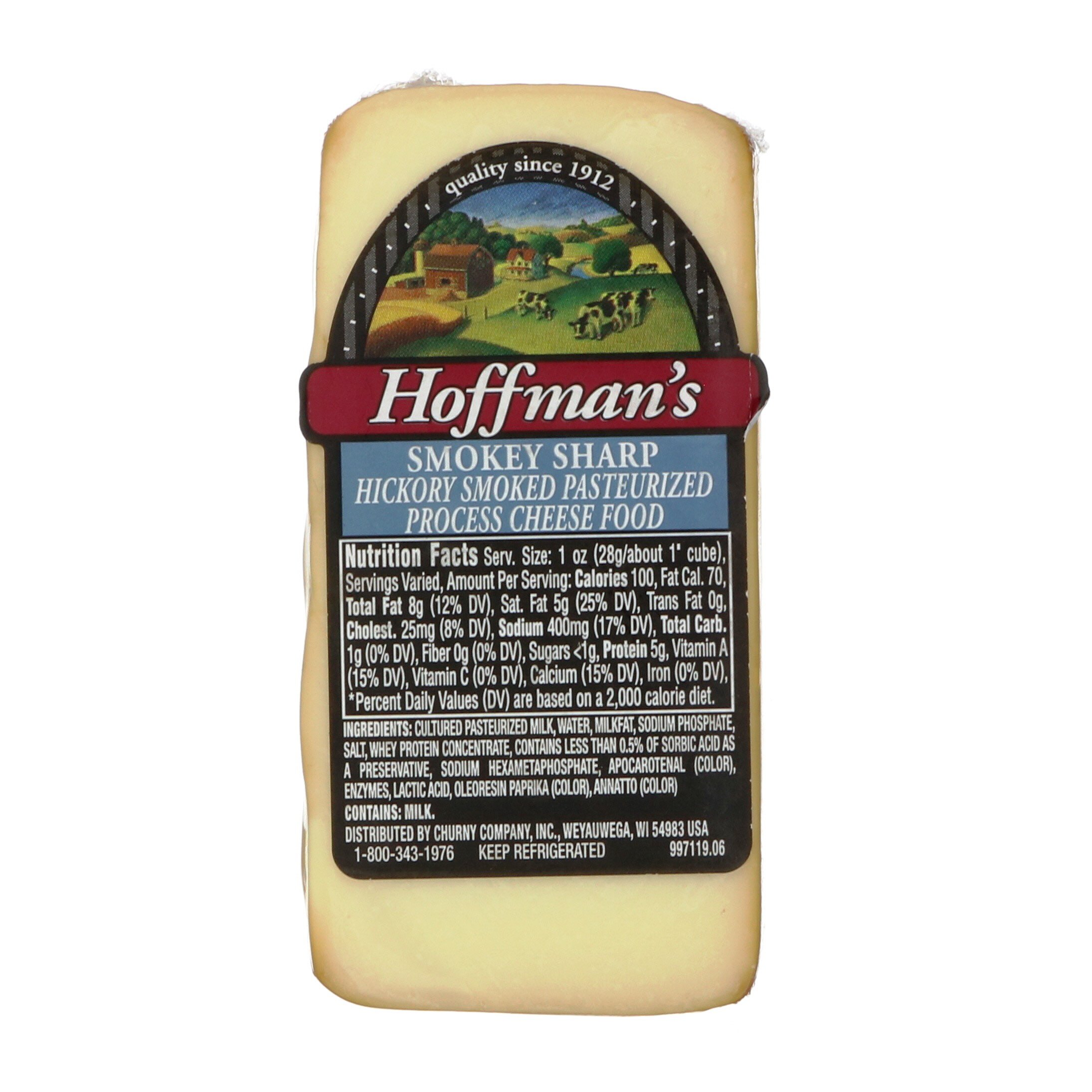 Hoffman's Hickory Smoked Pasteurized Process Swiss And Cheddar Cheese