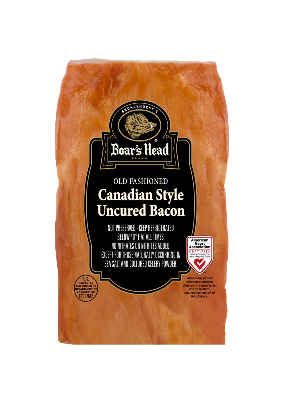 Boar's Head Old Fashioned Canadian Style Uncured Bacon; image 1 of 2