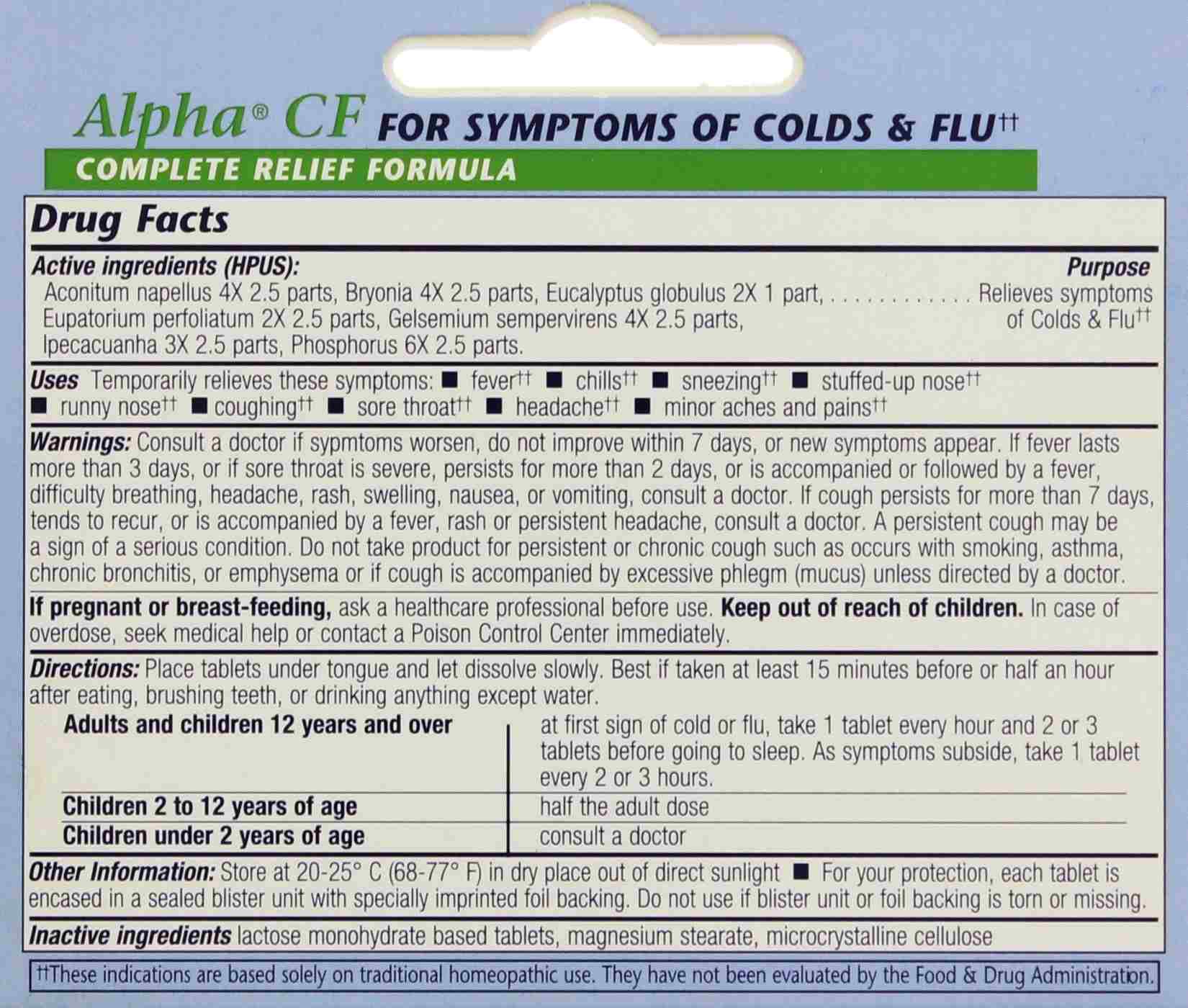 B&T Alpha CF Cold & Flu Tablets; image 2 of 2