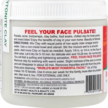 Aztec Secret Indian Healing Clay Deep Pore Cleansing Face & Body Mask with Natural Calcium Bentonite Clay, 16 oz