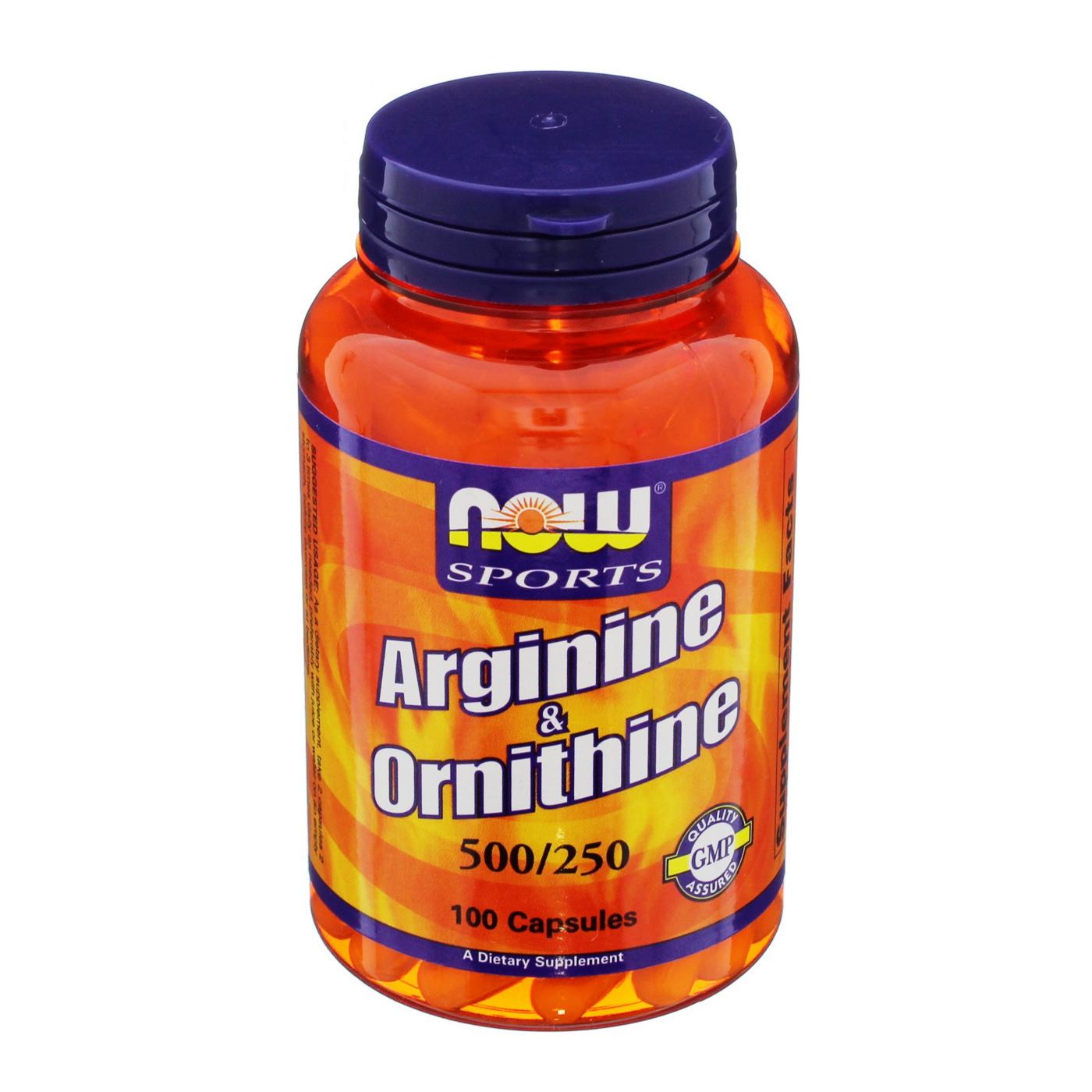 NOW Sports Arginine & Ornithine 500/250 mg Capsules; image 1 of 2