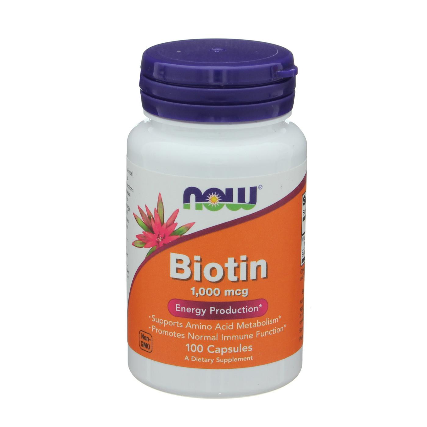 NOW Biotin 1,000 mg Capsules; image 1 of 2