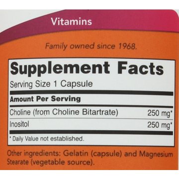 NOW Choline & Inositol Capsules, 100 ct