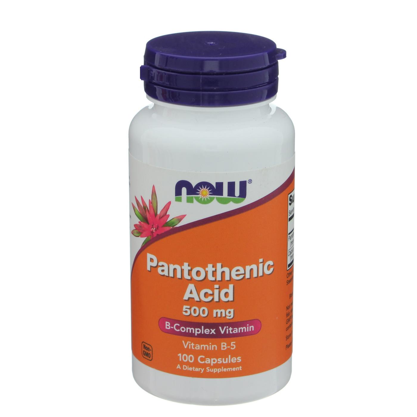 NOW Pantothenic Acid 500 mg Capsules; image 1 of 2