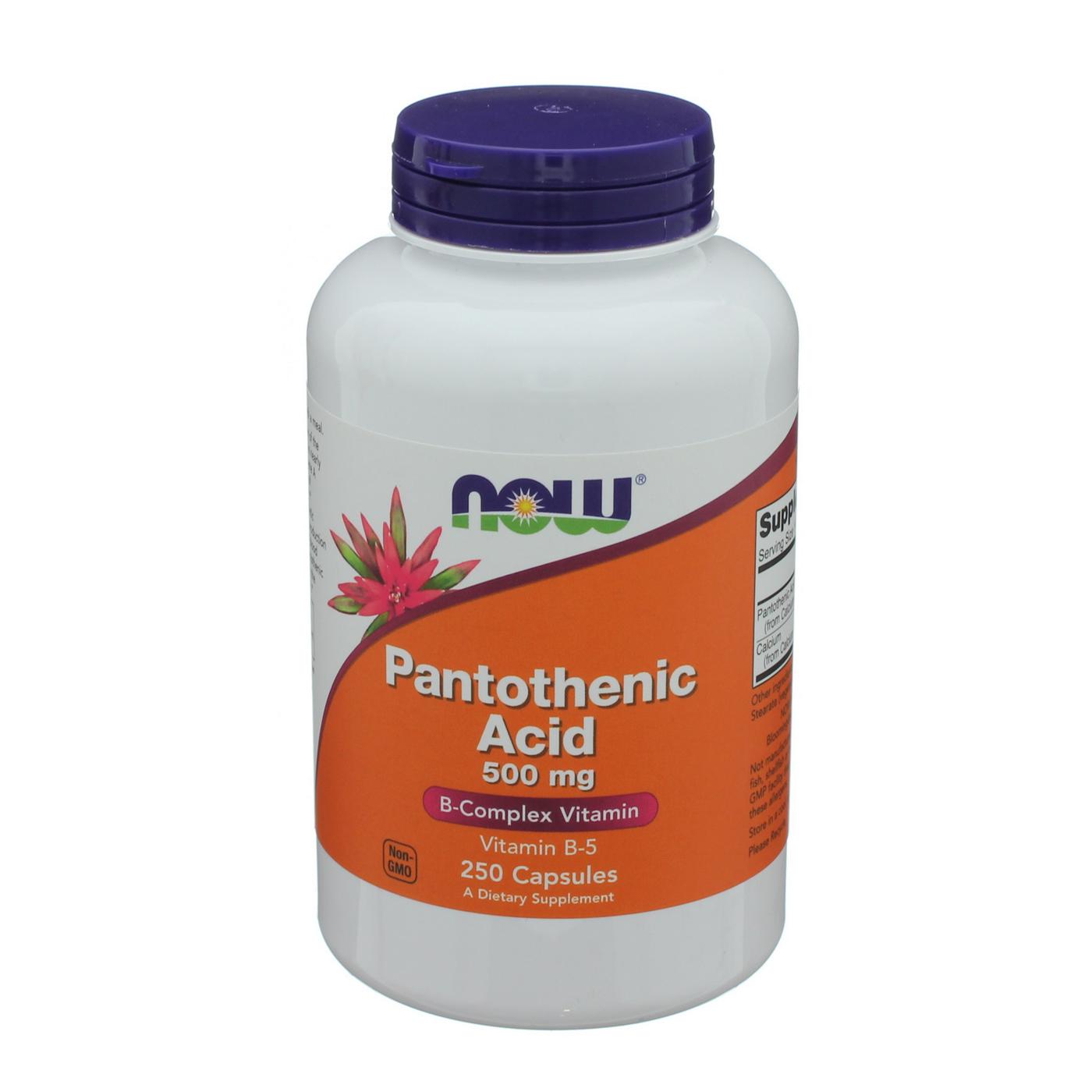 NOW Pantothenic Acid 500 mg Capsules; image 1 of 2