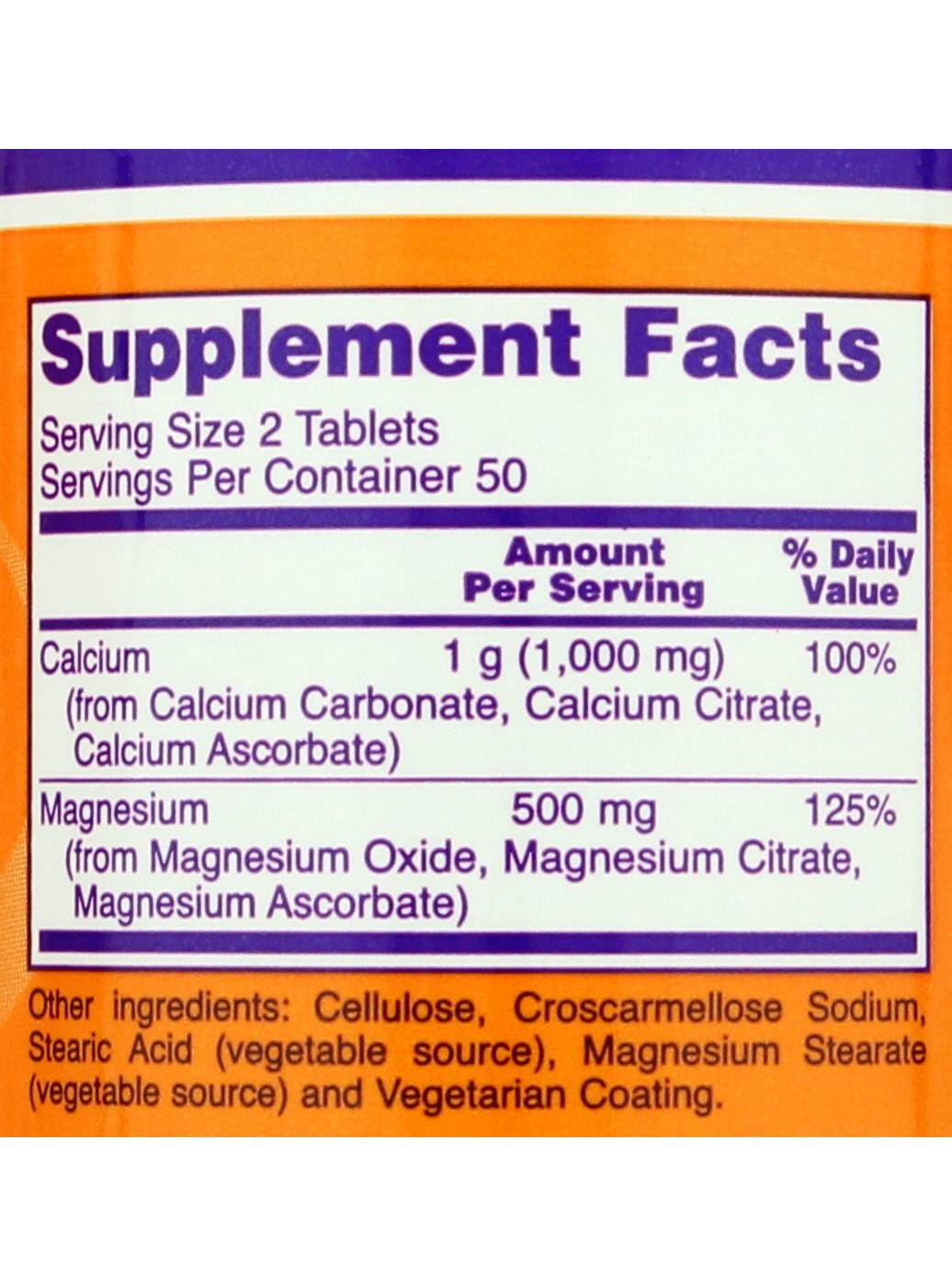 NOW Calcium & Magnesium Tablets; image 2 of 2