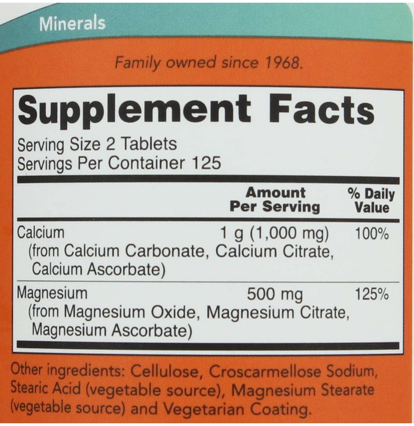 NOW Calcium & Magnesium Tablets; image 2 of 2