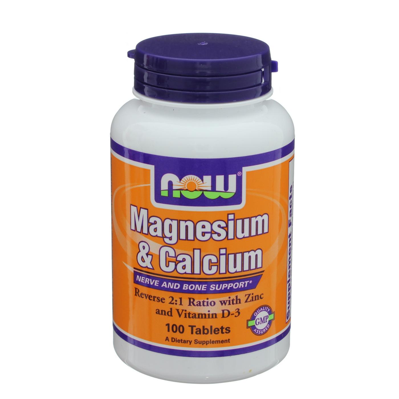 NOW Magnesium & Calcium Tablets; image 1 of 2