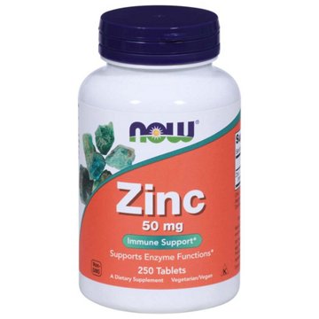 NOW Zinc Tablets - 50 mg, 250 ct