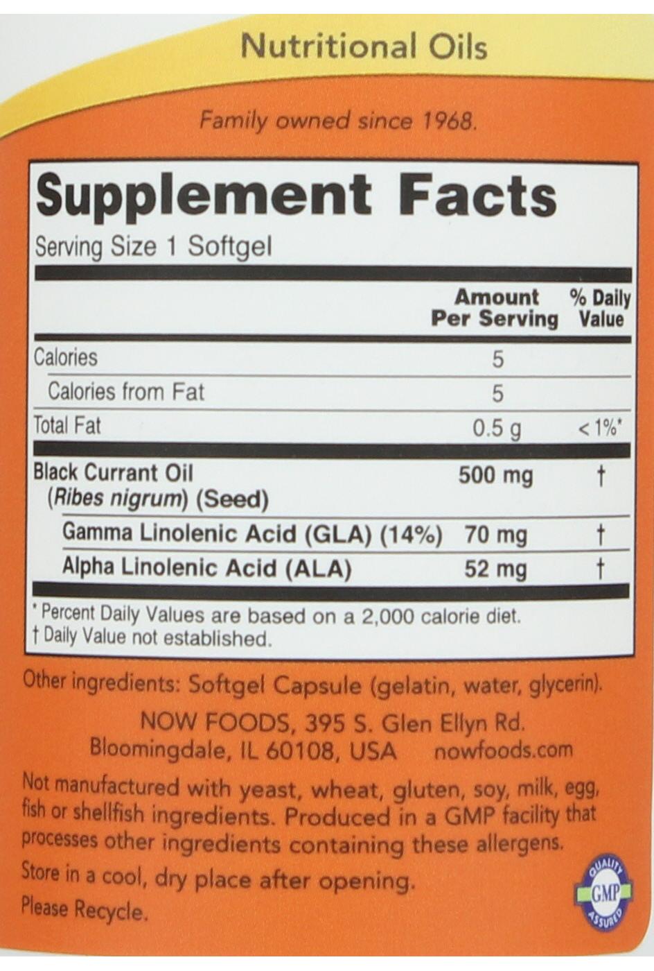 Now Black Currant Oil 500 mg Softgels; image 2 of 2