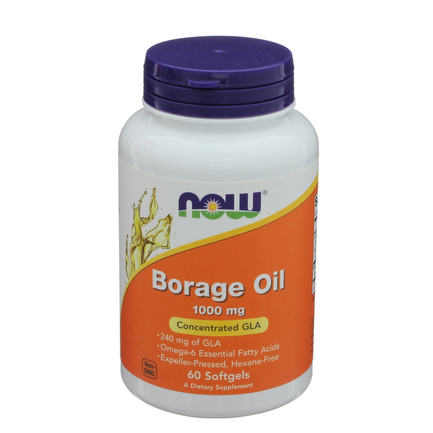 NOW Borage Oil 1000 mg Softgels; image 1 of 2