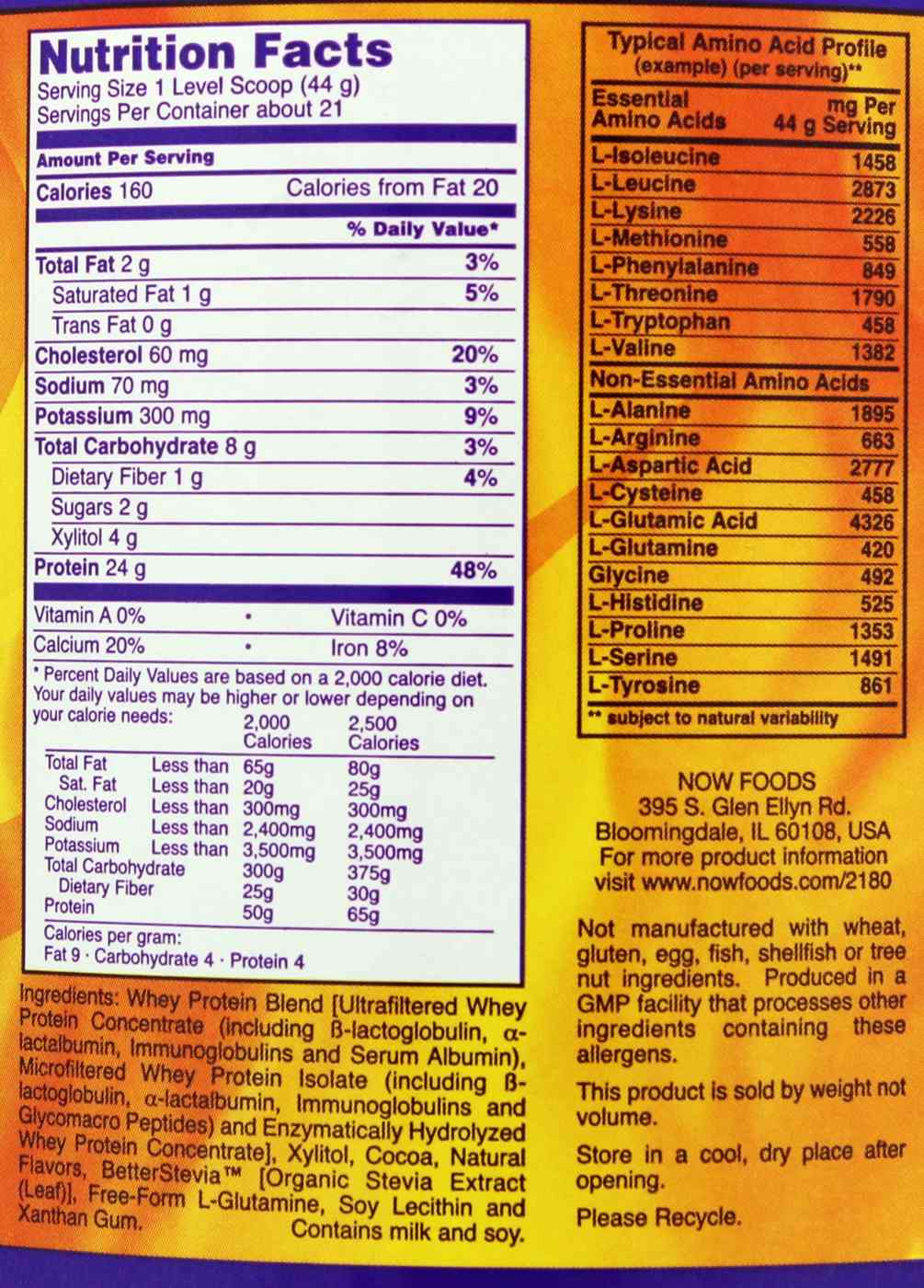 Now Dutch Chocolate Whey Protein Powder; image 2 of 2