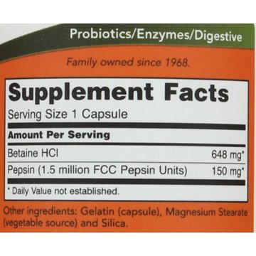 NOW Betaine HCI 648 mg Capsules, 120 ct