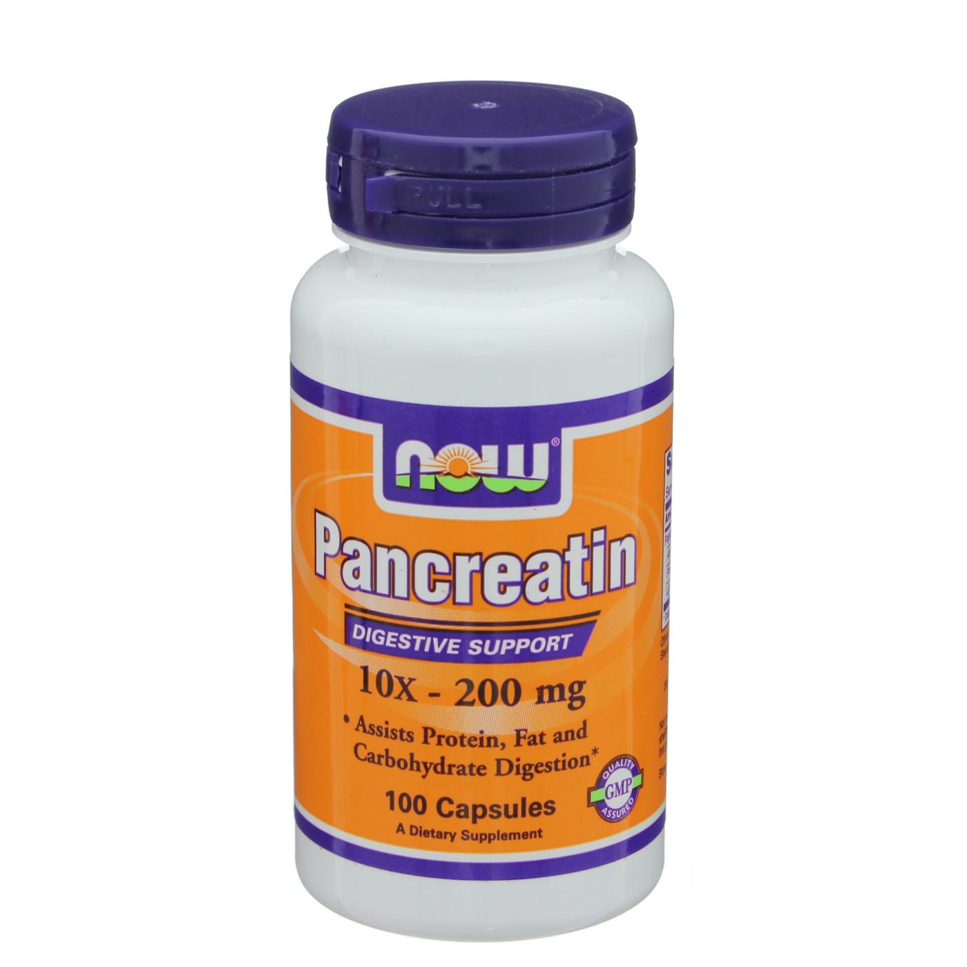 Now Pancreatin 10x - 200 mg Capsules; image 1 of 2