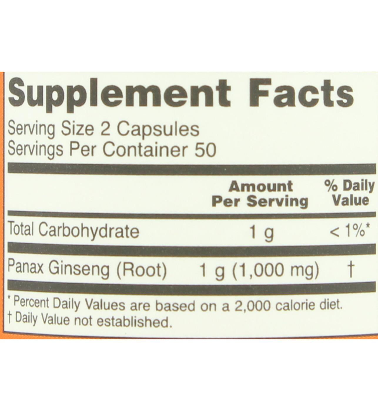 NOW Panax Ginseng 520 mg Capsules; image 2 of 2