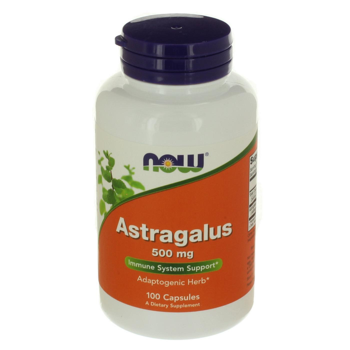 NOW Astragalus 500 mg Capsules; image 1 of 2