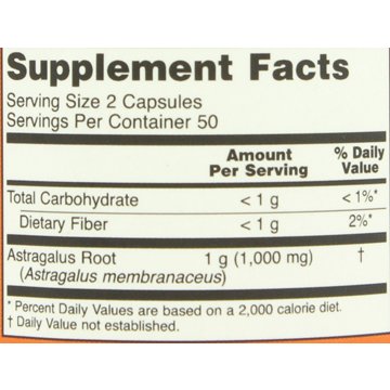 NOW Astragalus 500 mg Capsules