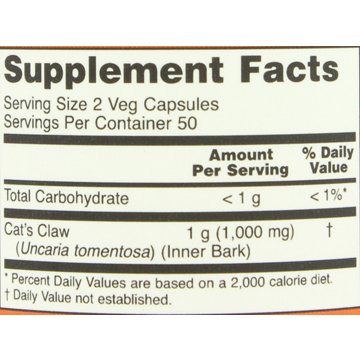 NOW Cat's Claw 500 mg Capsules